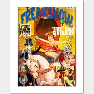 ACID Vintage Freakshow Circus Poster Popart | Psychedelic Sideshow LSD Mirror Trip Design By Tyler Tilley (tiger picasso) Posters and Art